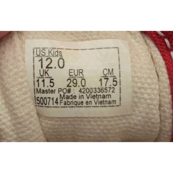 Vans Kids Red & White Old Skool Sneakers Size 12 - Picture 6 of 6
